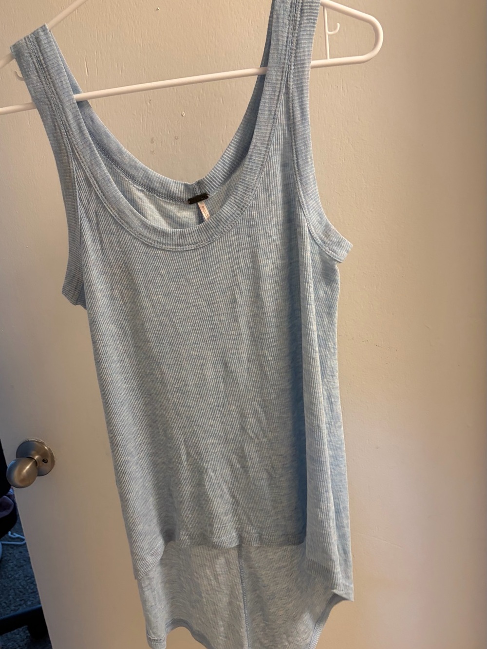 Poof! Light Blue Ribbed Tank Top